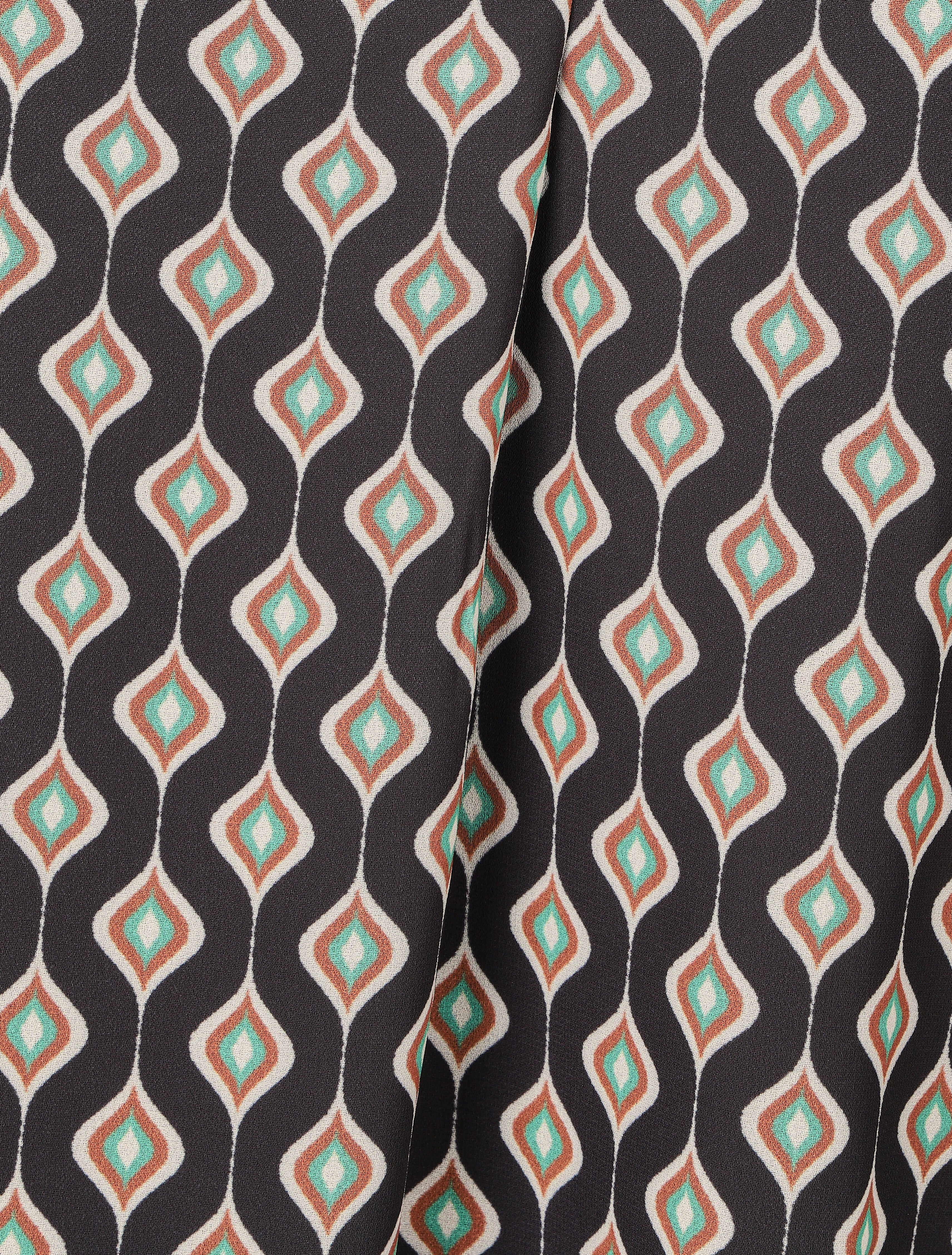 Blouse vaporeuse à imprimé rétro - Noir - 3