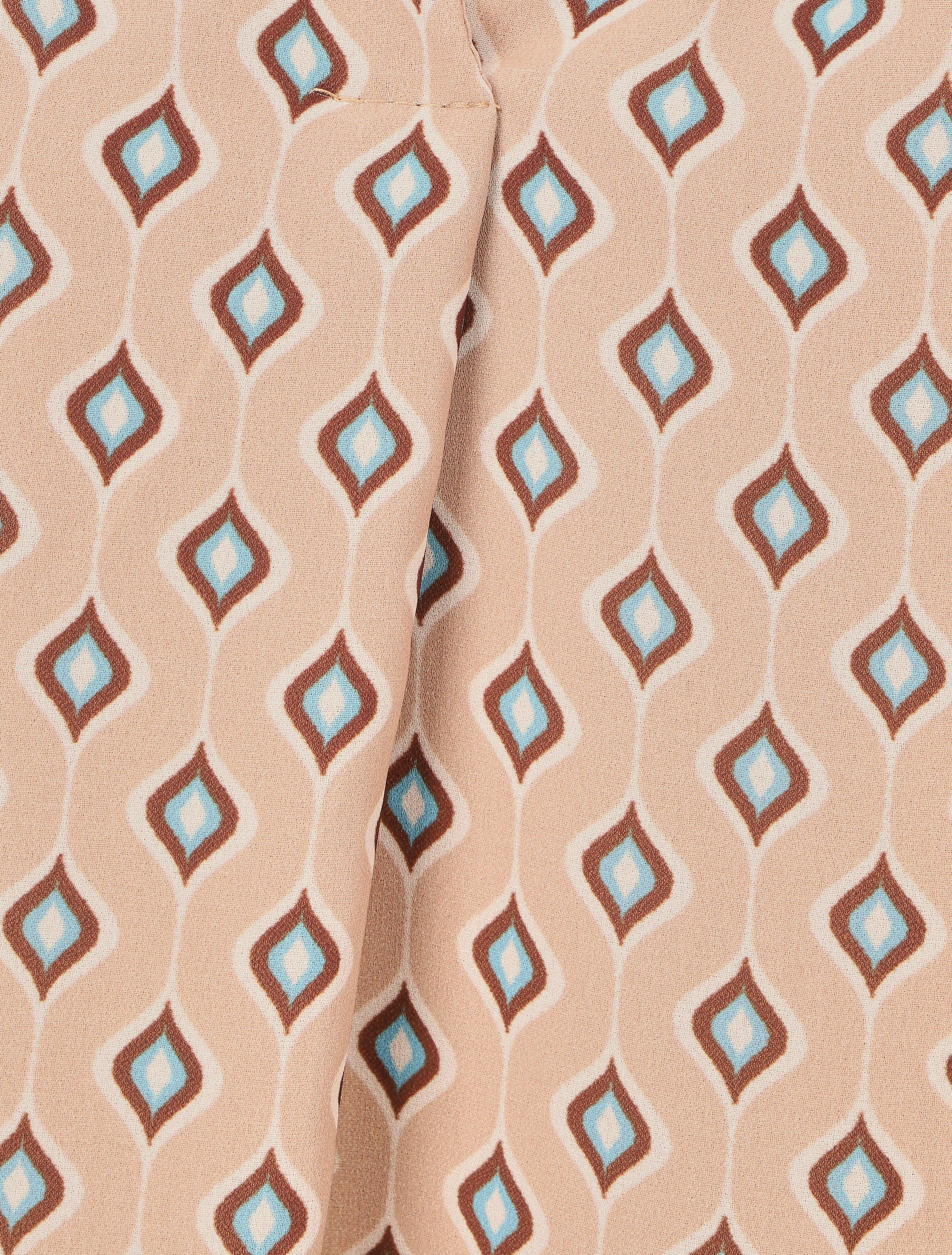 Blouse vaporeuse à imprimé rétro - Beige - 3
