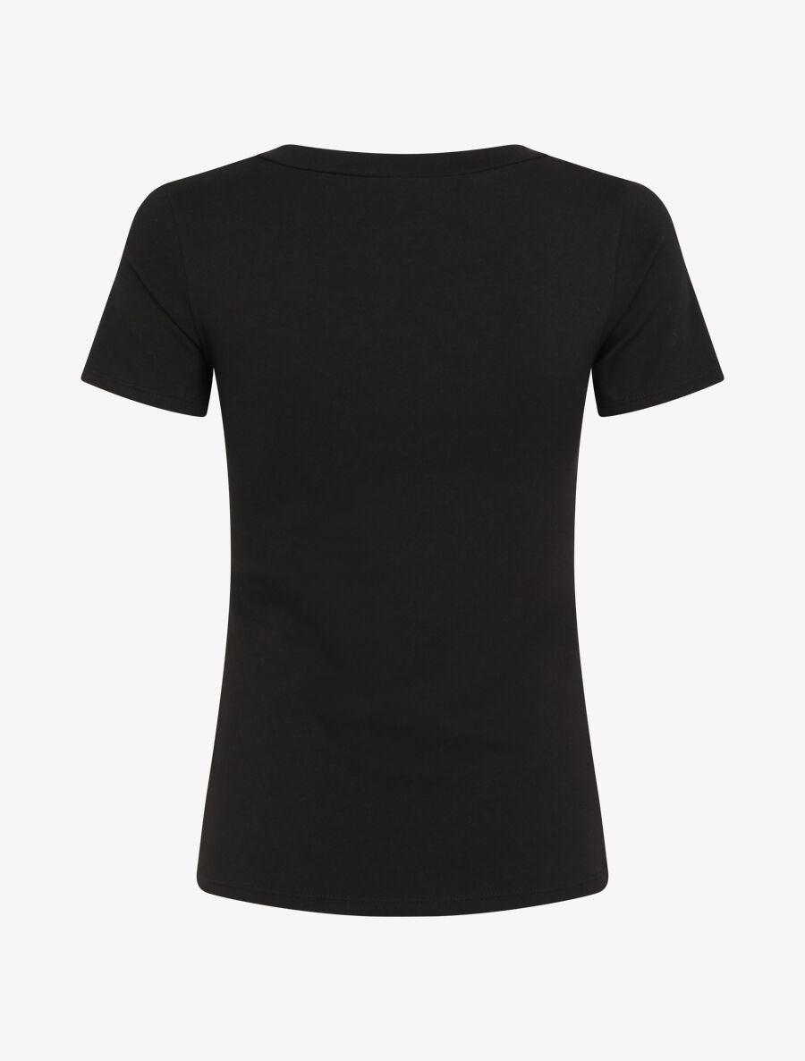 T-shirt slim à message floqué - Noir - 2