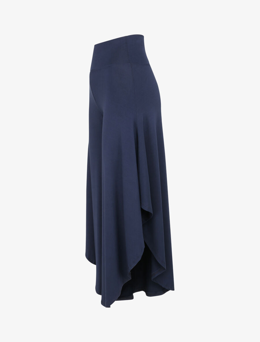 Pantalon ample à bords asymétriques - Marine - 3