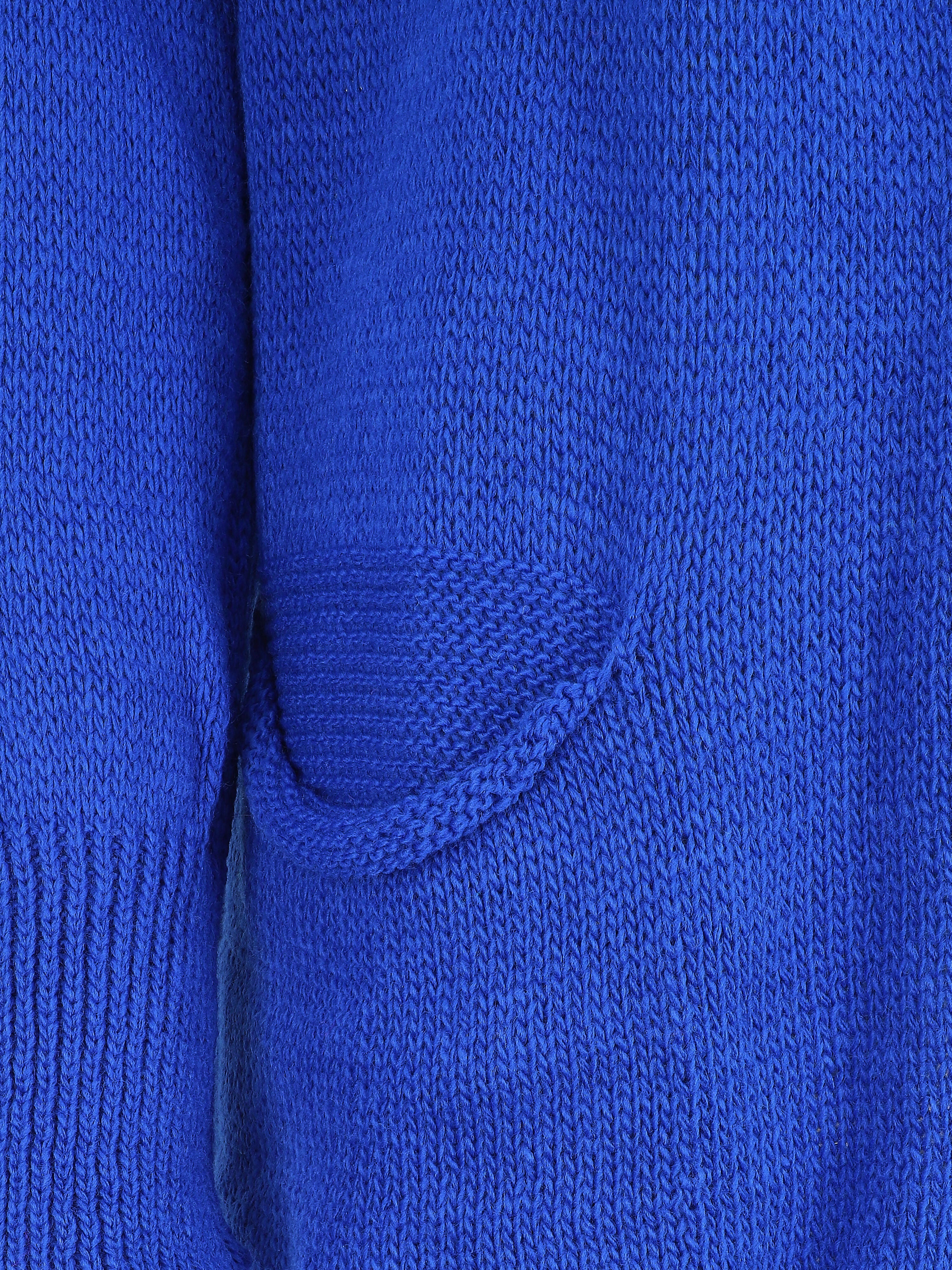 Gilet mi-long à capuche - Bleu roi - 3