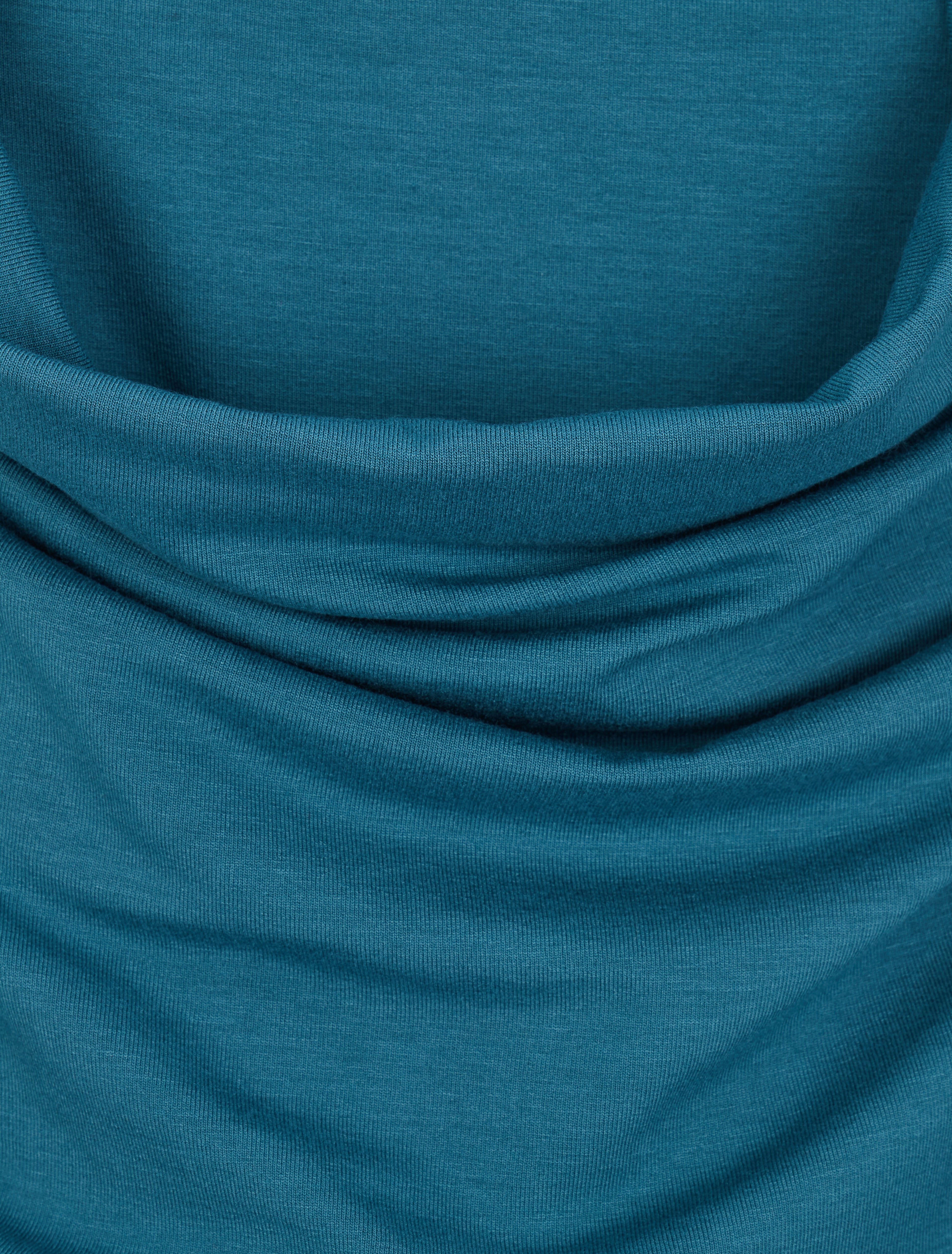 Robe à dos nu et col bénitier - Bleu canard - 3
