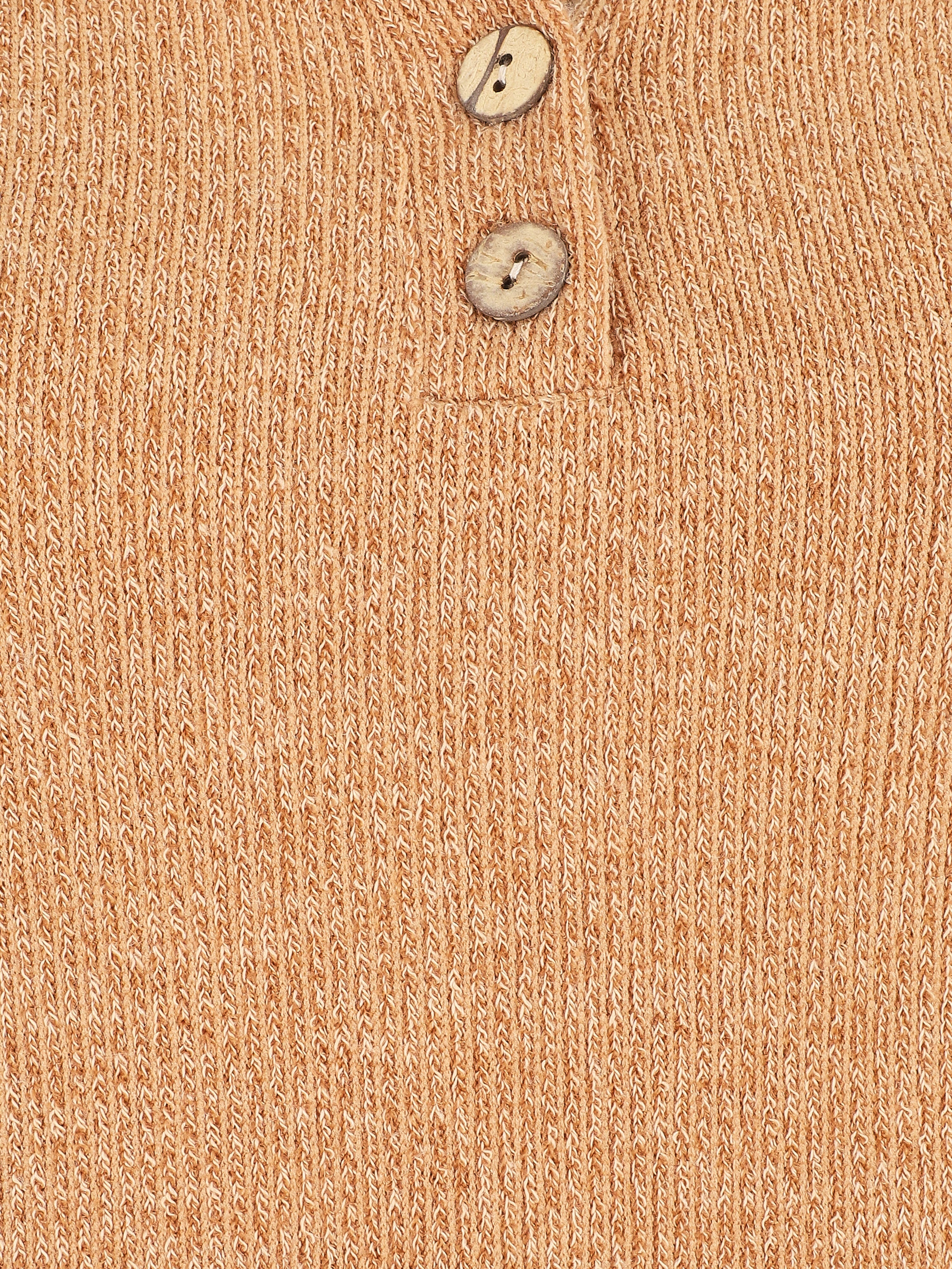 Pull côtelé à boutons - Camel - 3