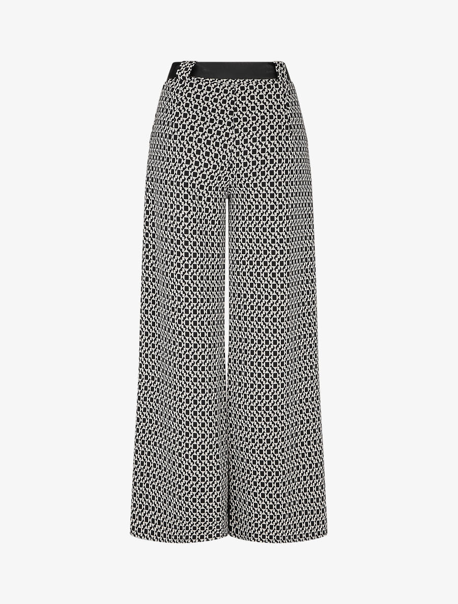 Pantalon coupe ample à imprimé graphique - Noir/blanc - 2