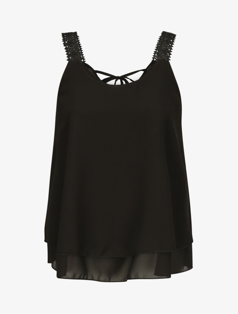 Top en voile fin transparent - Noir - 4
