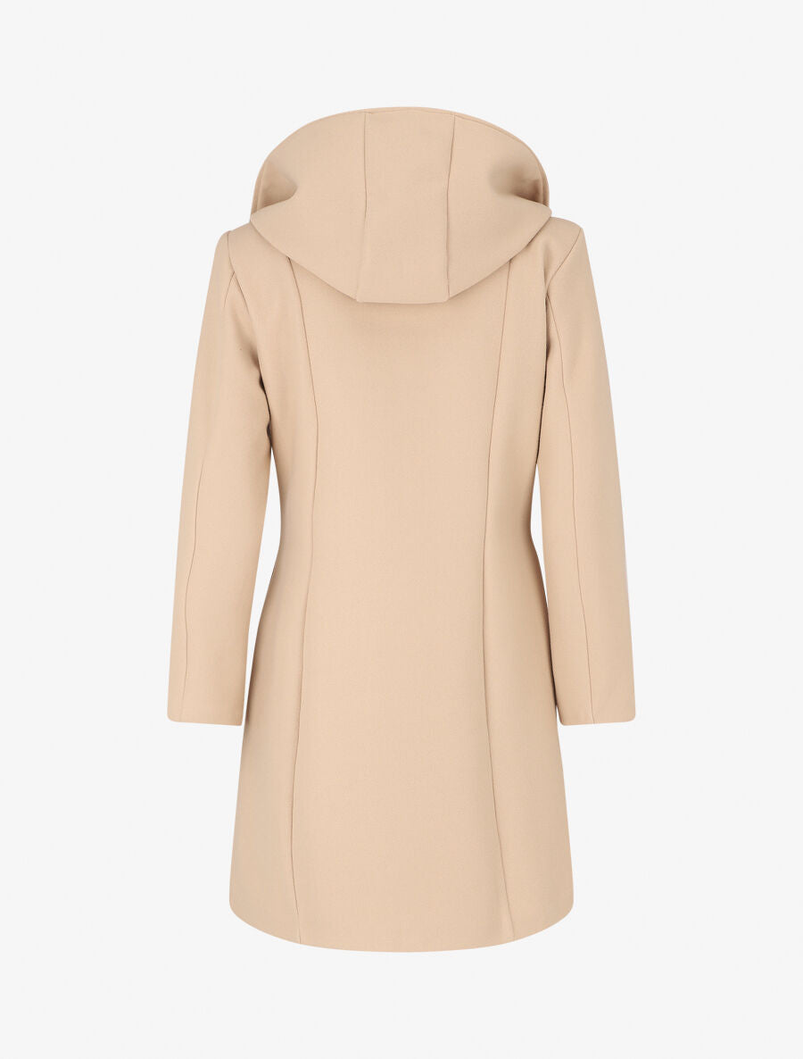 Manteau long zippé à capuche - Beige - 2