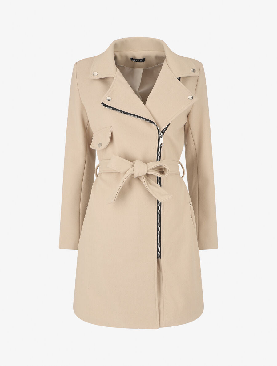 Manteau long uni style perfecto - Beige - 1