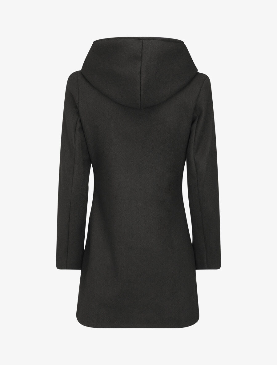 Manteau zippé à capuche - Noir - 2