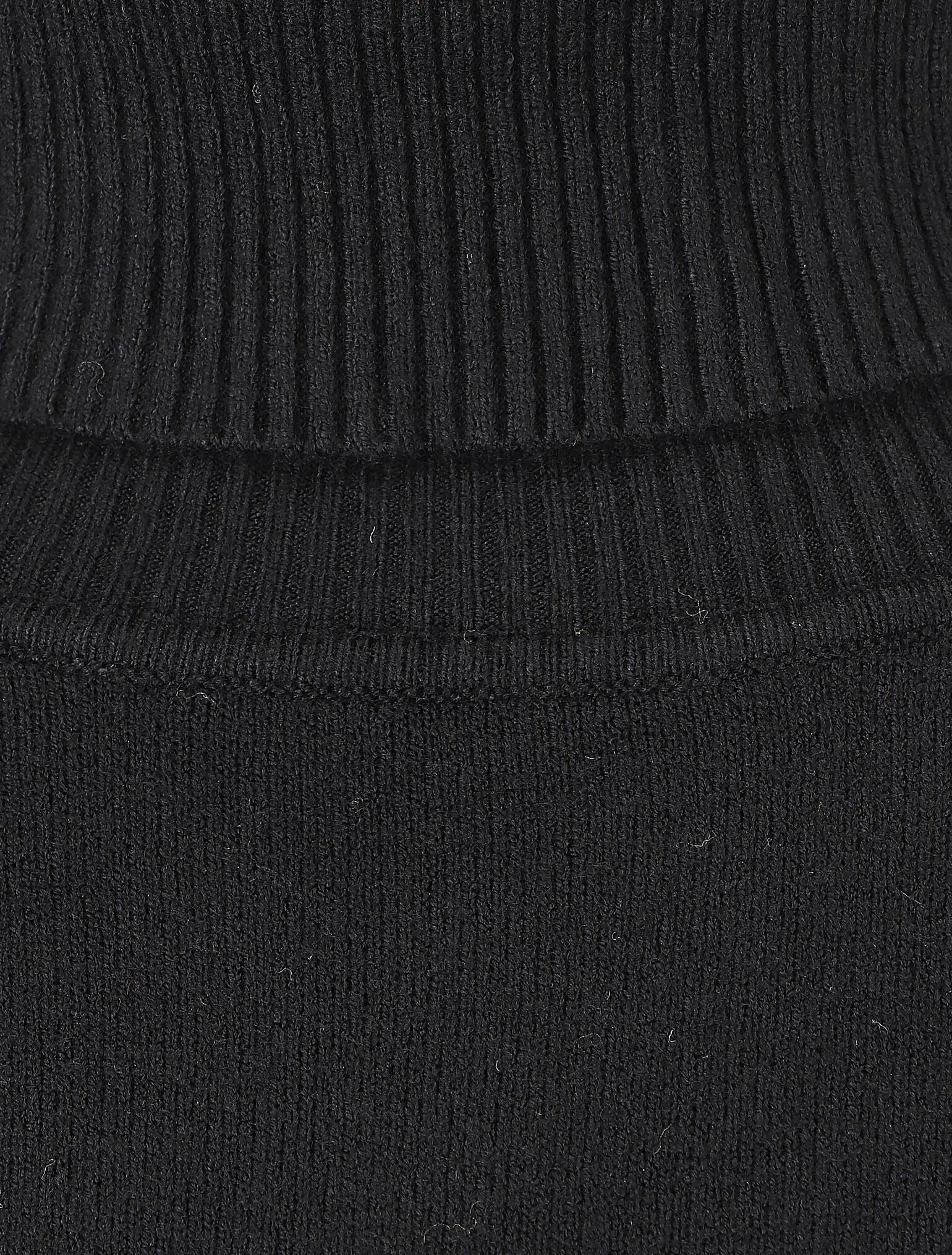 Pull fin uni col roulé - Noir - 3