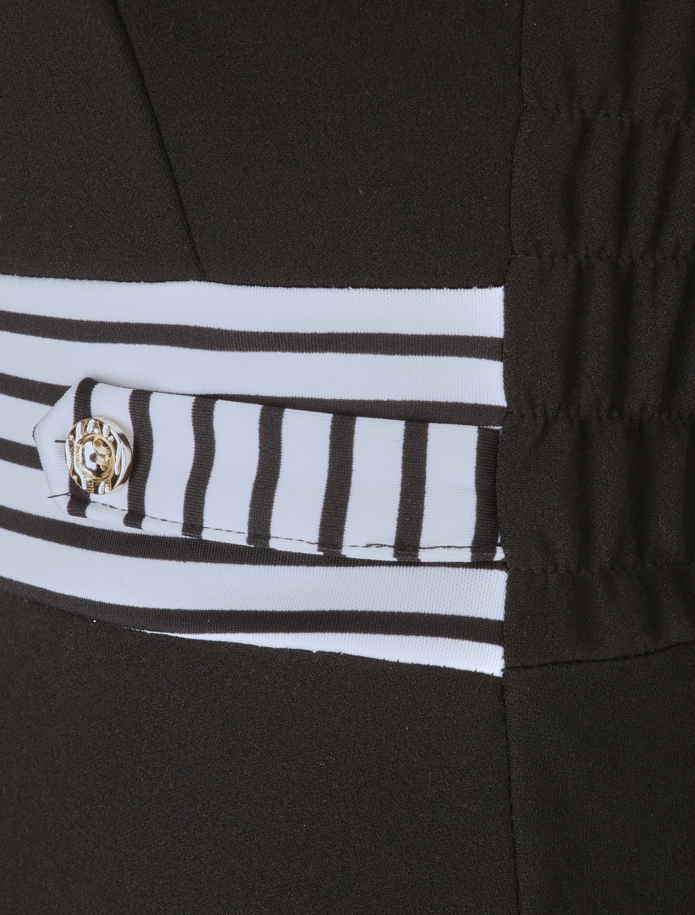 Robe patineuse à buste et taille rayés - Noir - 3