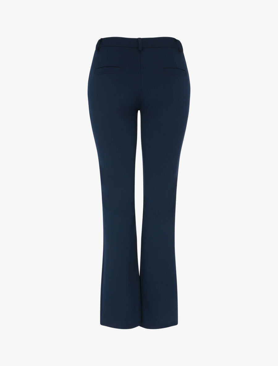 Pantalon droit classique à taille haute - Marine - 2