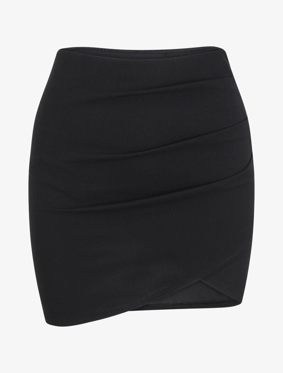 Mini-jupe drapée - Noir - 1