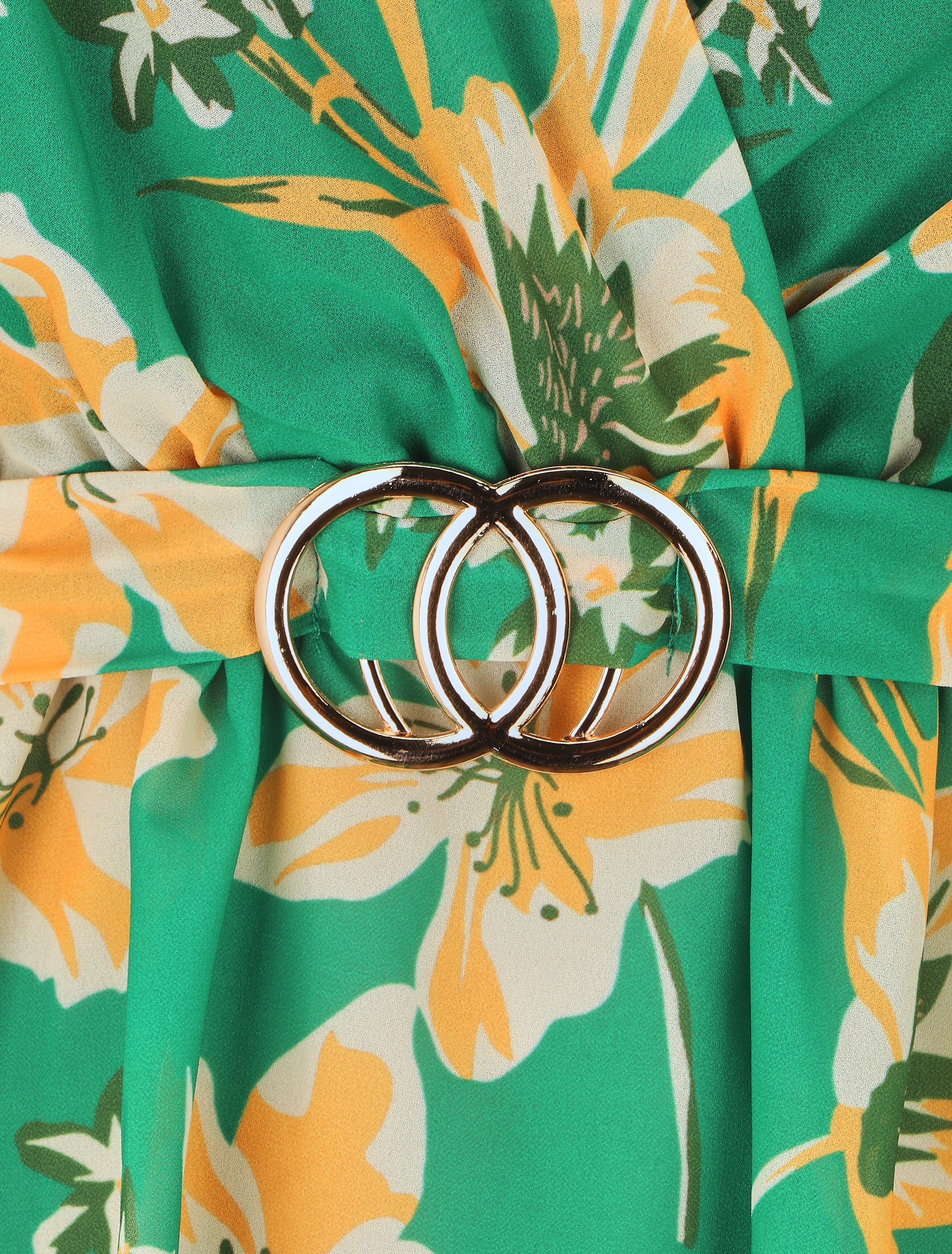 Blouse cache-coeur à imprimé fleuri - Vert - 3