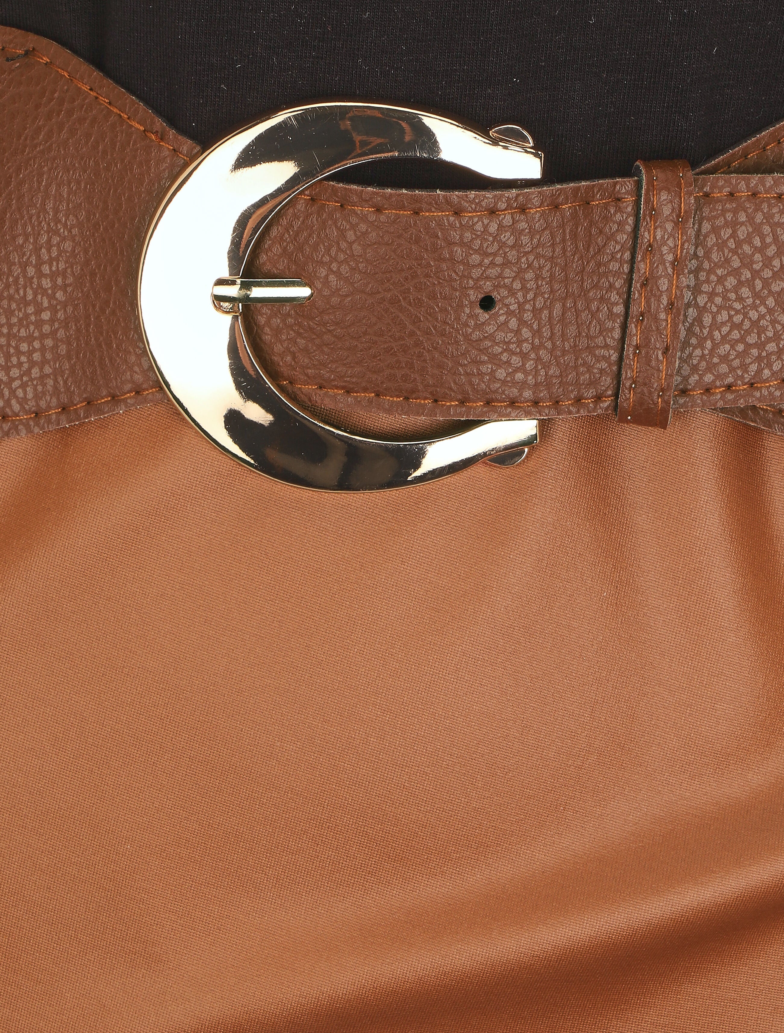 Robe ajustée style portefeuille sans manches - Camel - 3