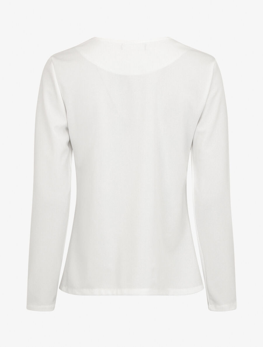 Veste droite boutonnée unie - Blanc - 2