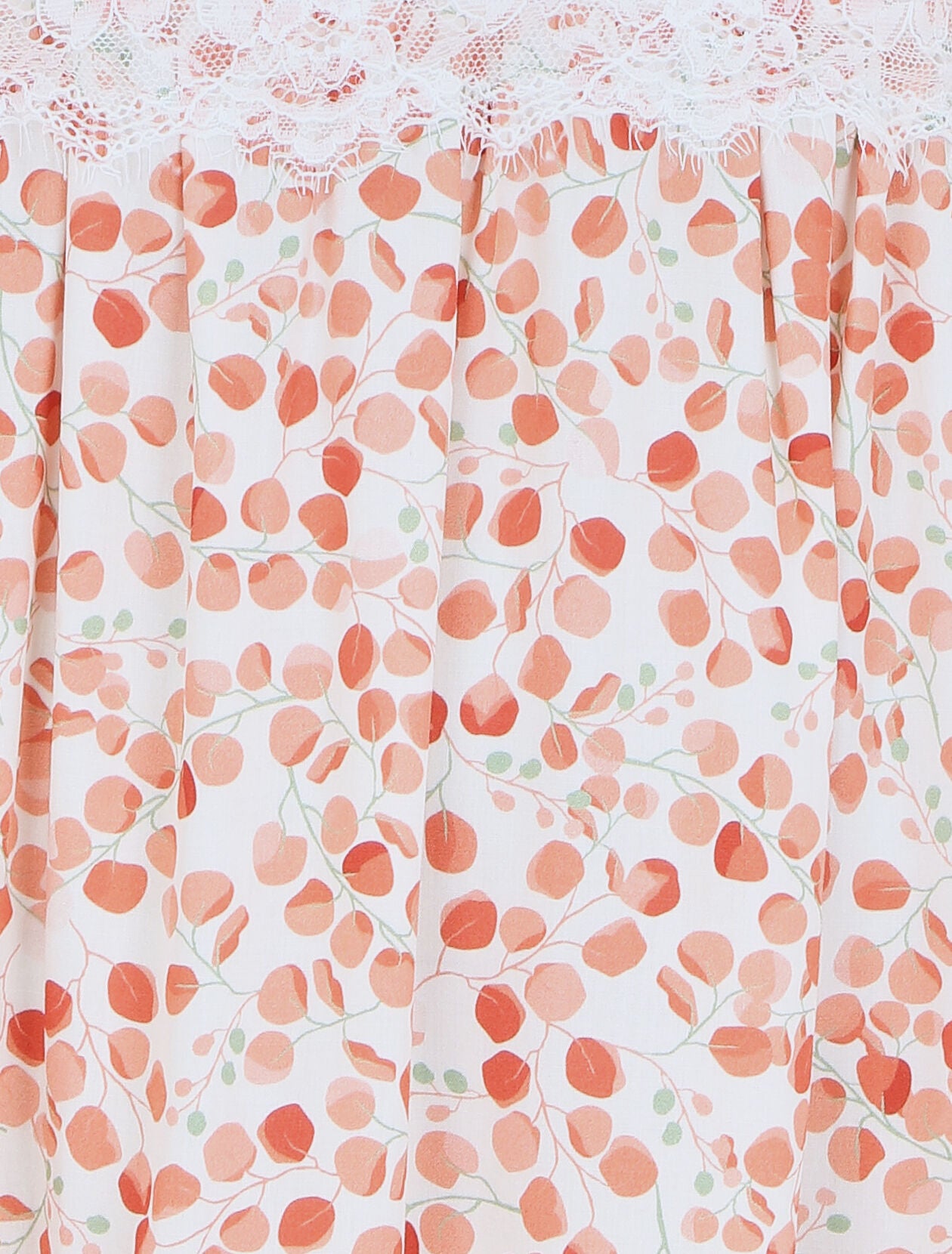 Robe mi-longue sans manches motif feuilles - Rose pêche - 3