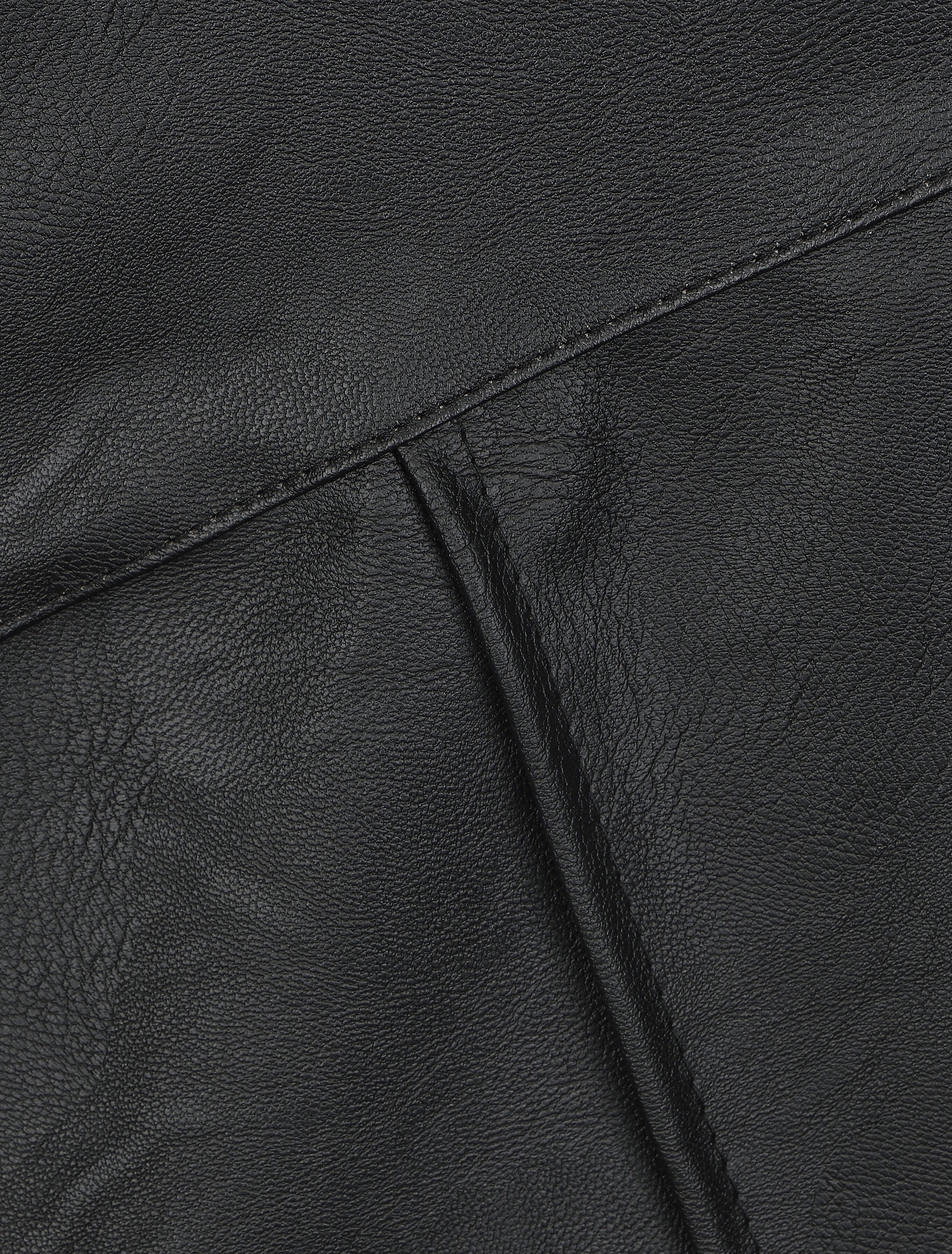Jupe courte asymétrique en simili - Noir - 3