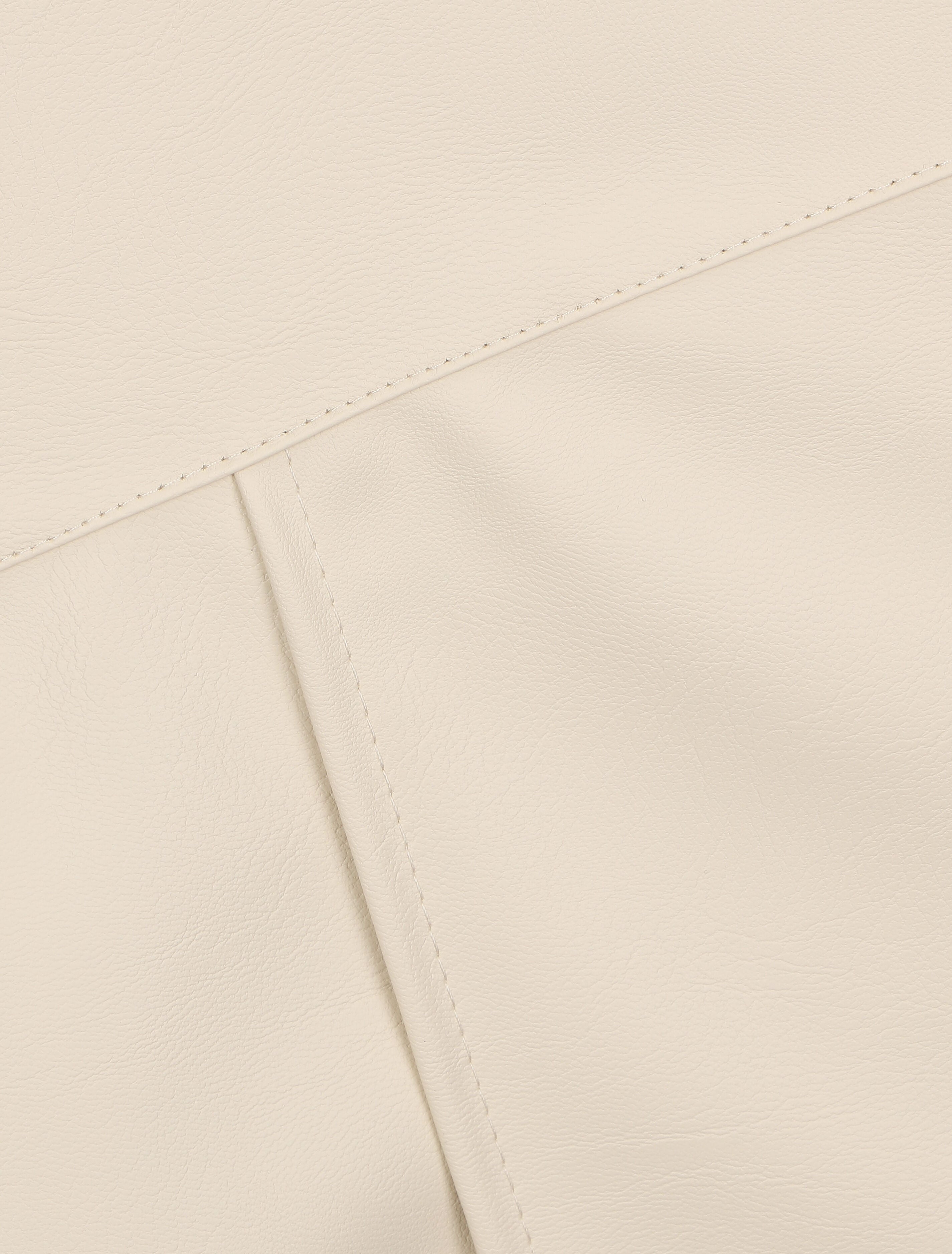 Jupe courte asymétrique en simili - Beige - 3