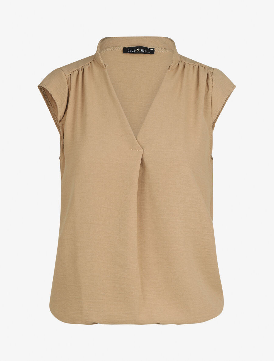 Top uni sans manches - Camel - 1