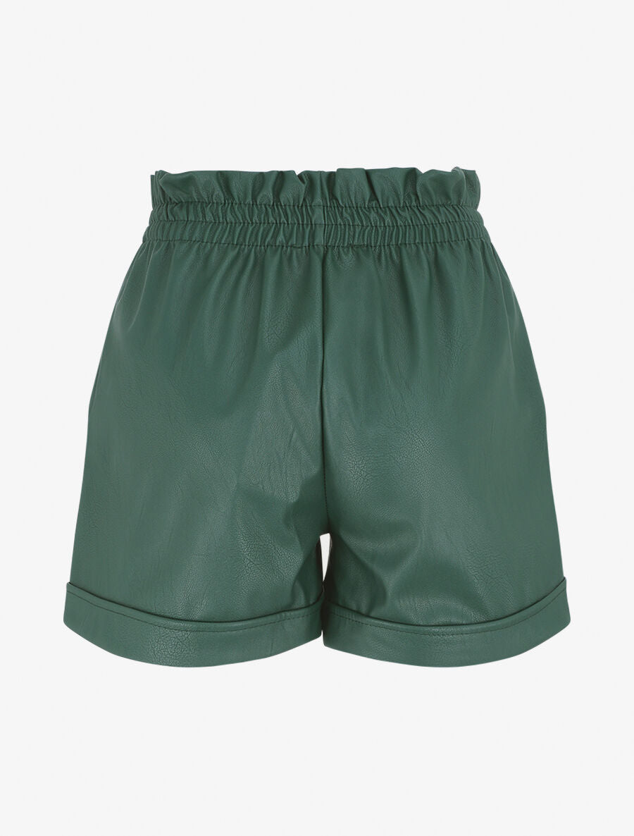 Short paper bag en simili - Vert sapin - 2