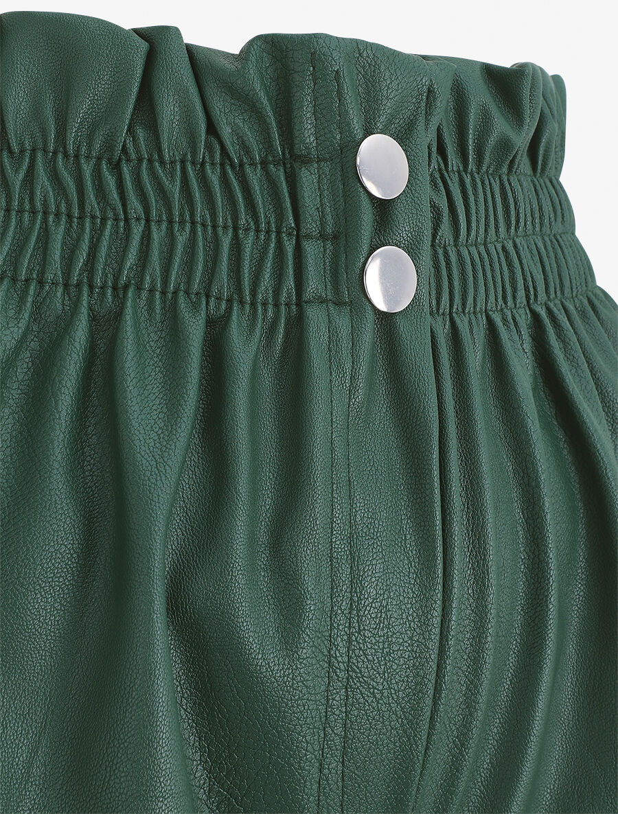 Short paper bag en simili - Vert sapin - 3