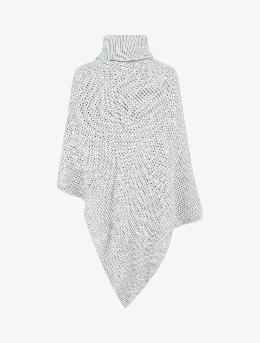 Poncho uni col roulé - Gris - 2