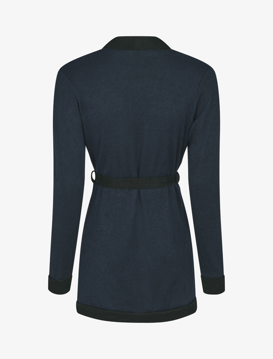 Gilet mi-long coupe droite - Marine - 2