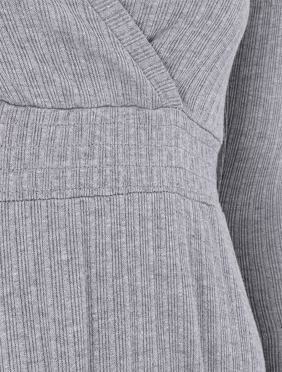 Robe pull uni coupe patineuse - Gris - 3