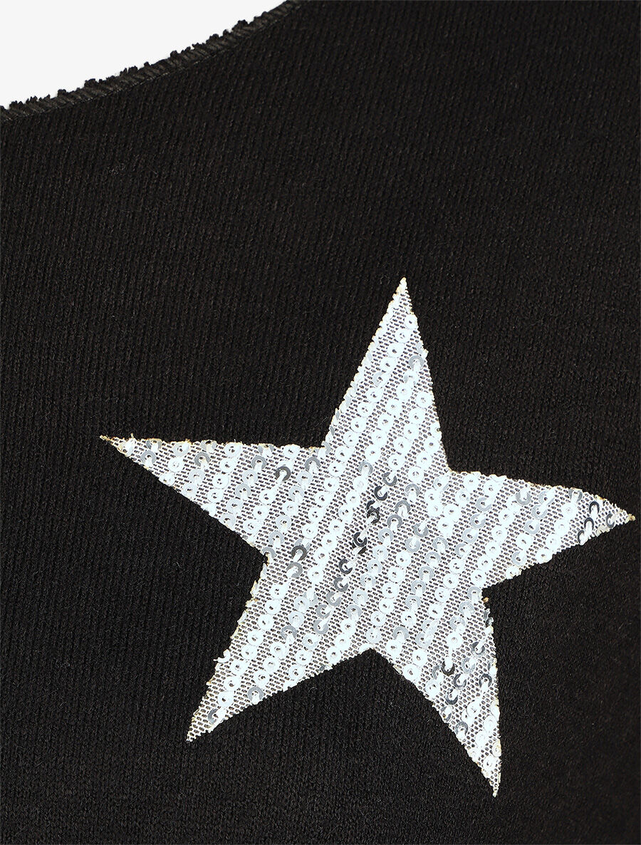 Pull ample motif étoile en sequins - Noir - 3