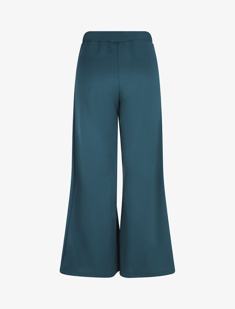 Pantalon à pont ample taille haute - Bleu canard - 2