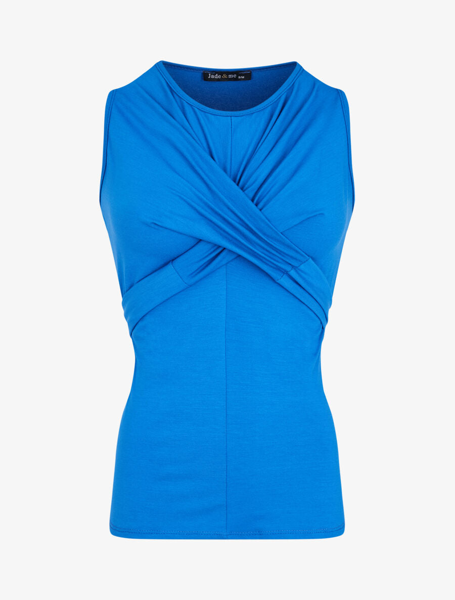 Top à liens torsadés à nouer - Bleu électrique - 3