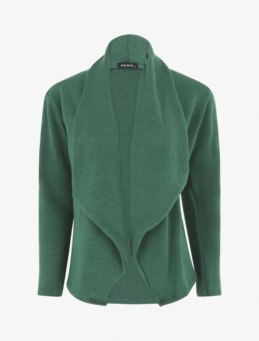 Gilet mi-long uni - Vert sapin - 1