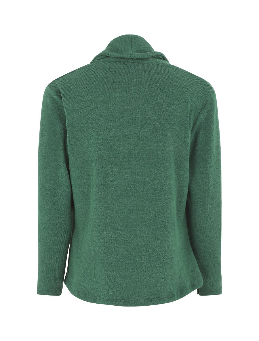 Gilet mi-long uni - Vert sapin - 2
