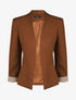 Blazer uni à revers imprimé alphabet - Marron - 1