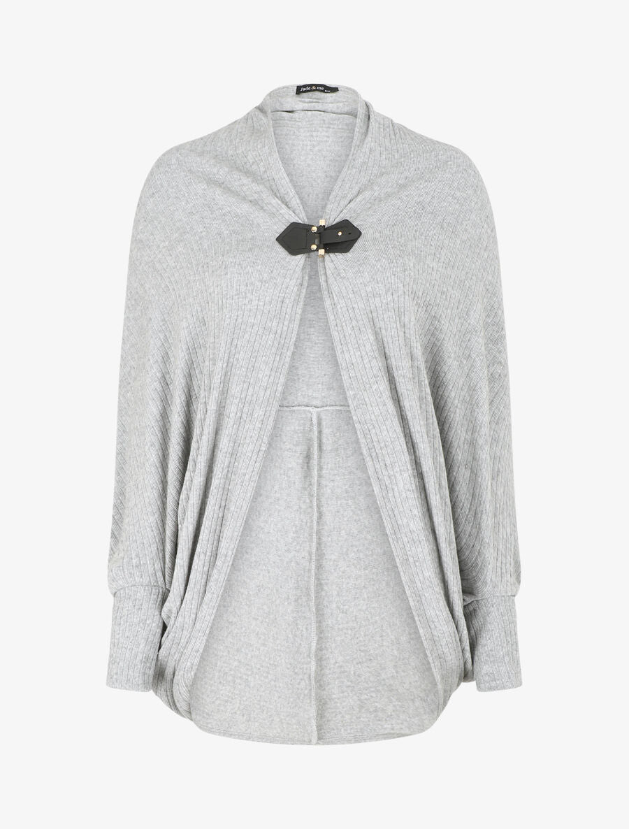 Gilet style cape - Gris clair - 4
