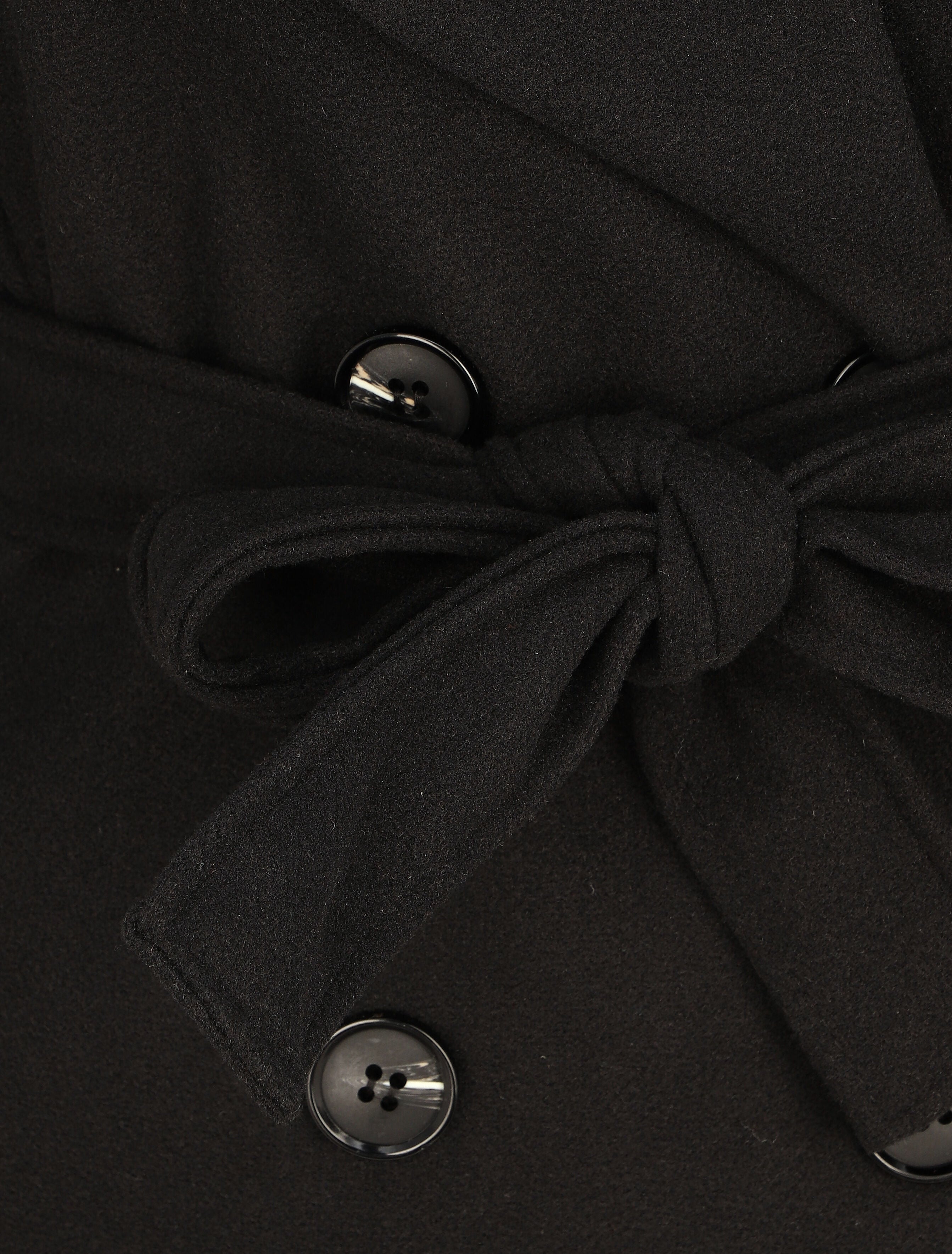 Manteau long croisé coupe droite - Noir - 3