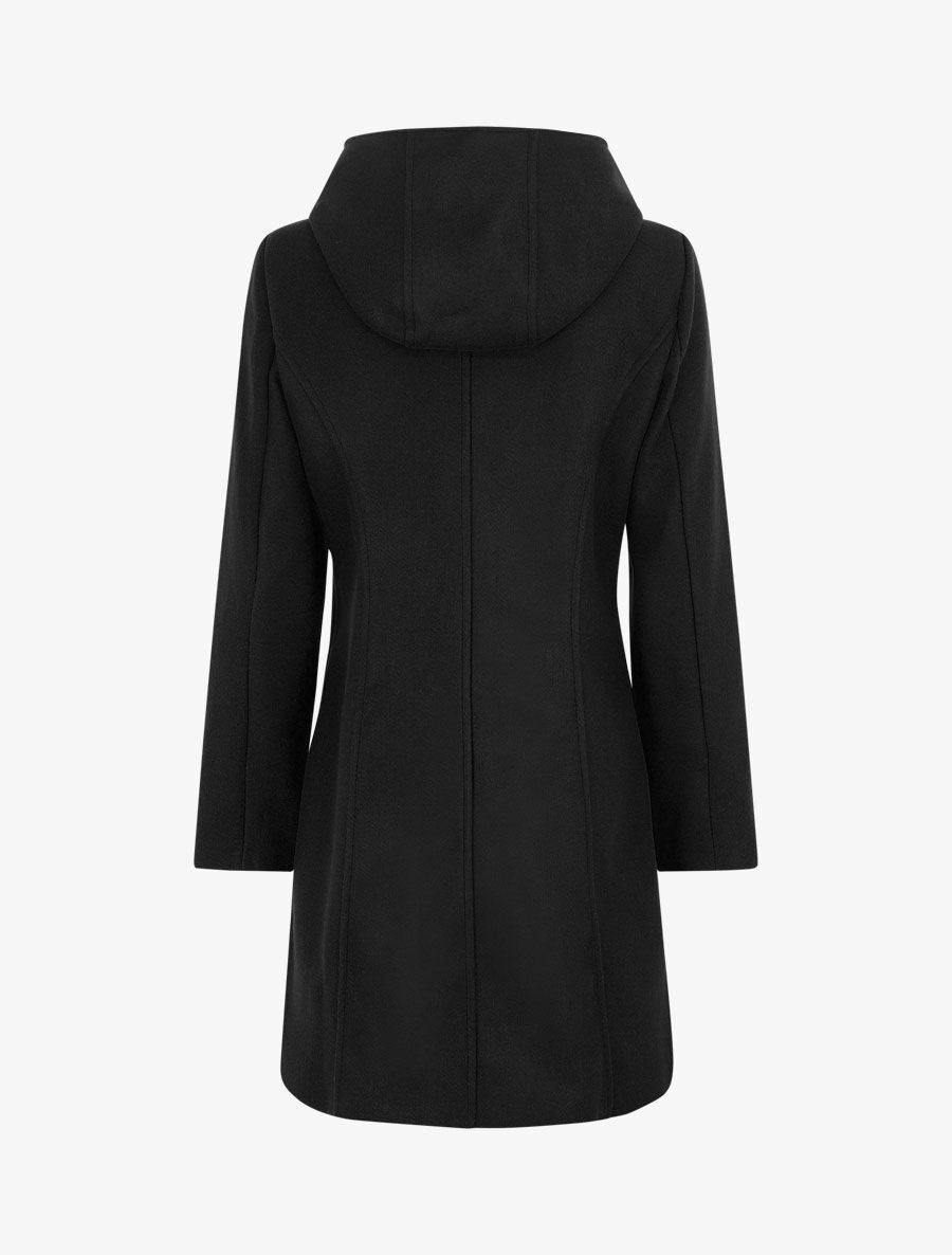 Duffle coat long coupe droite - Noir - 2