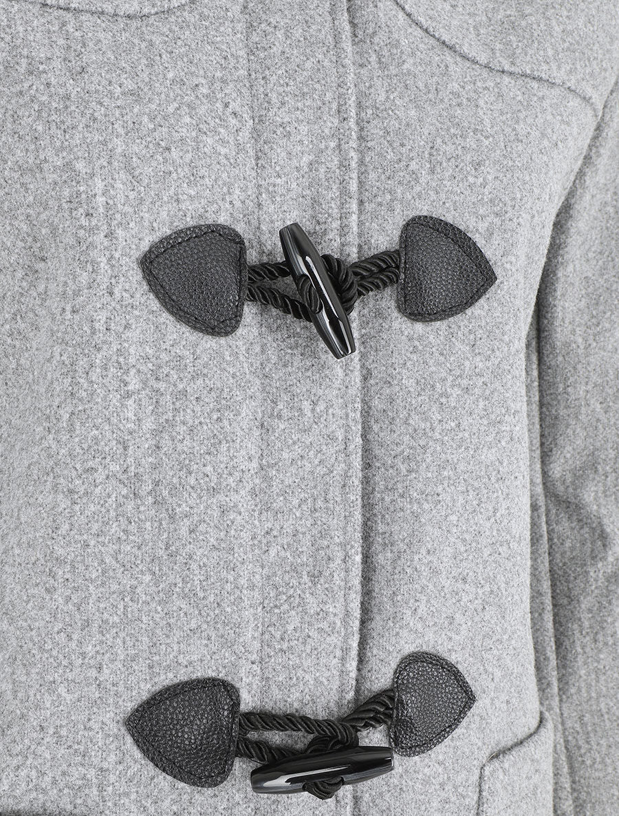 Duffle coat long coupe droite - Gris - 3