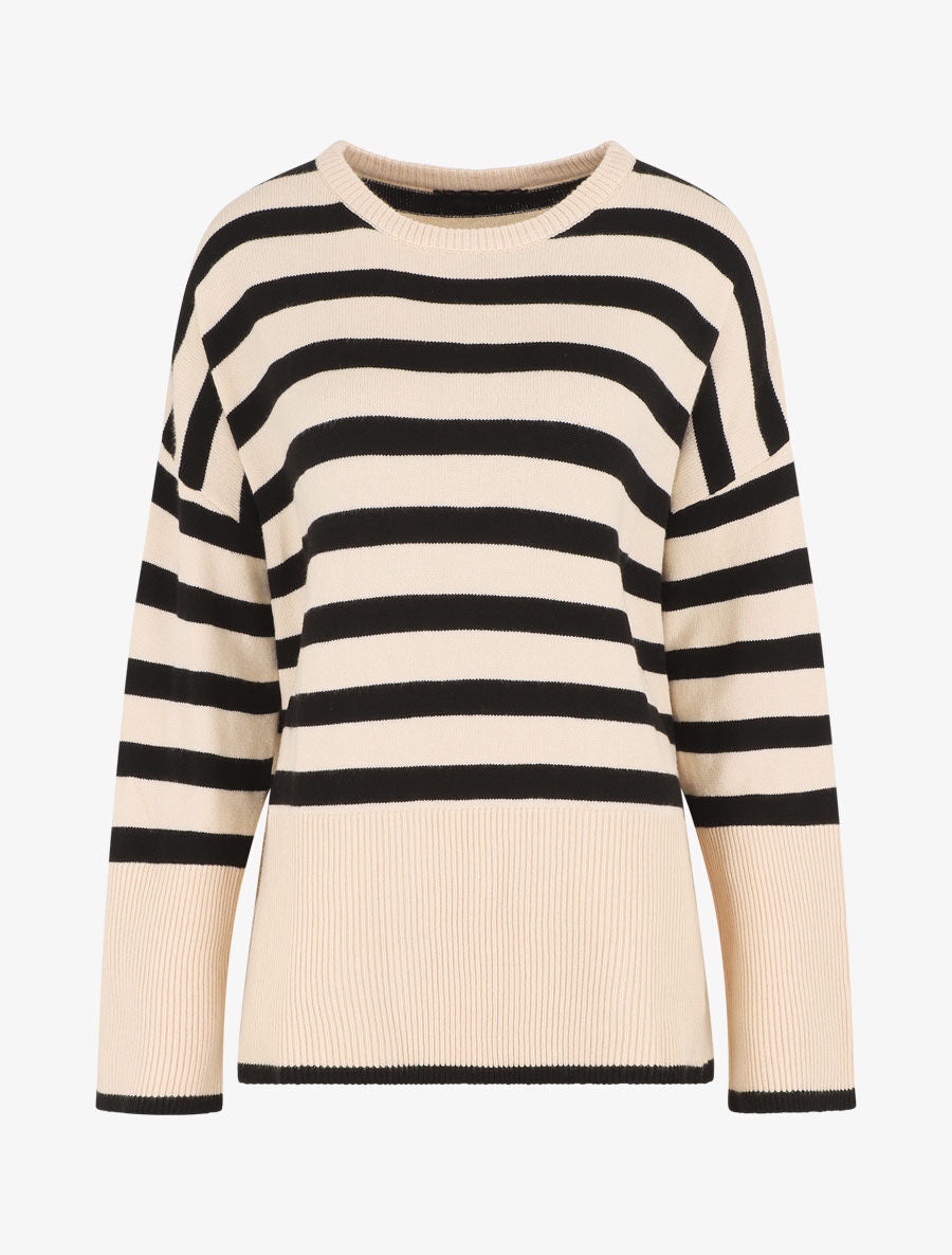 Pull à rayures - Beige - 1