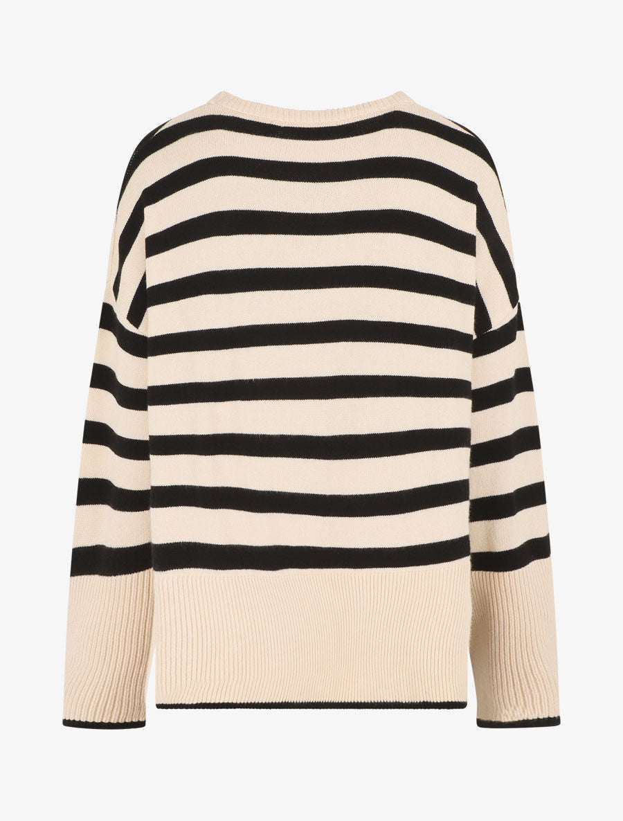 Pull à rayures - Beige - 2