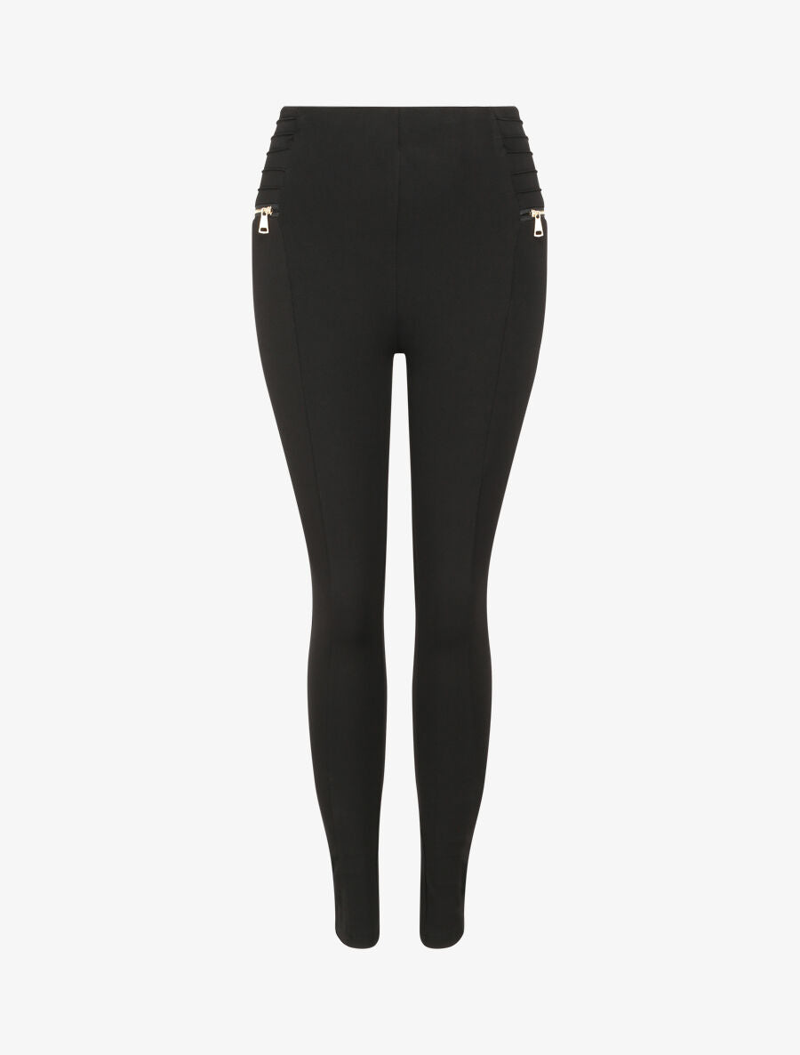 Legging skinny à zips contrastants - Noir - 4