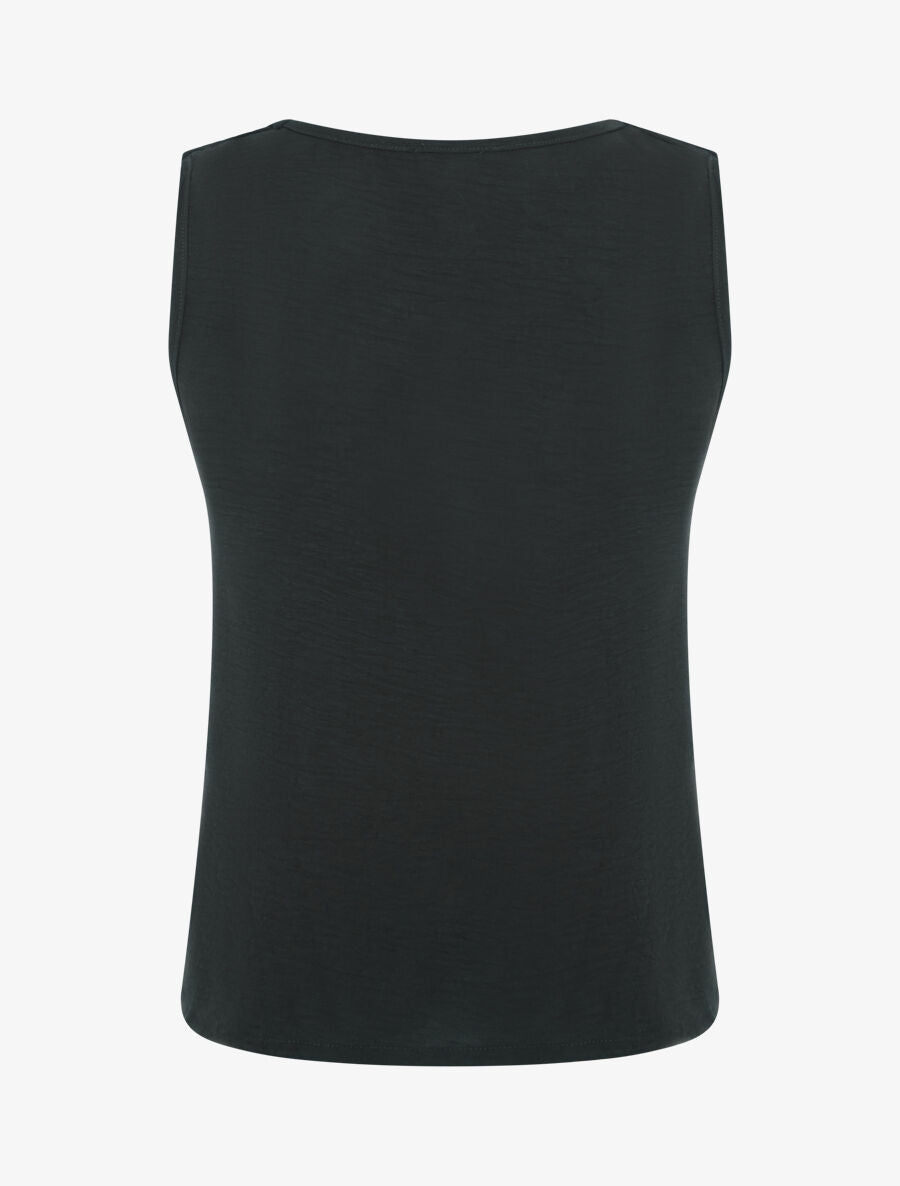 Top uni sans manches à broches amovibles - Noir - 2