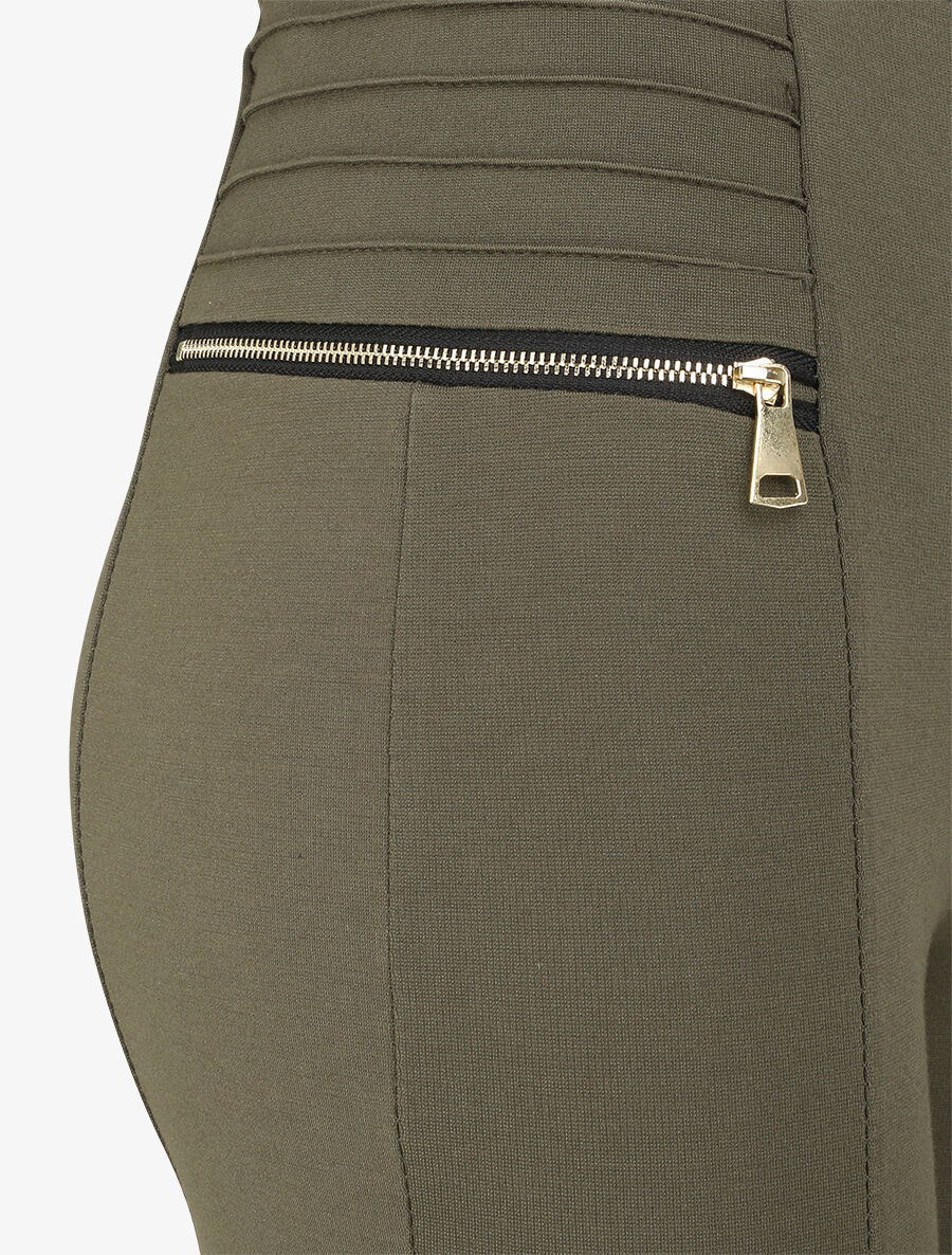 Legging skinny à zips contrastants - Kaki - 3