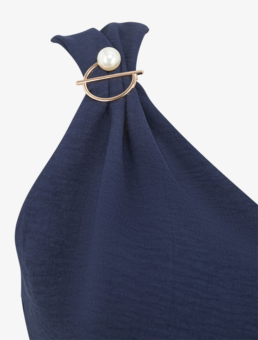Top uni sans manches à broches amovibles - Marine - 3
