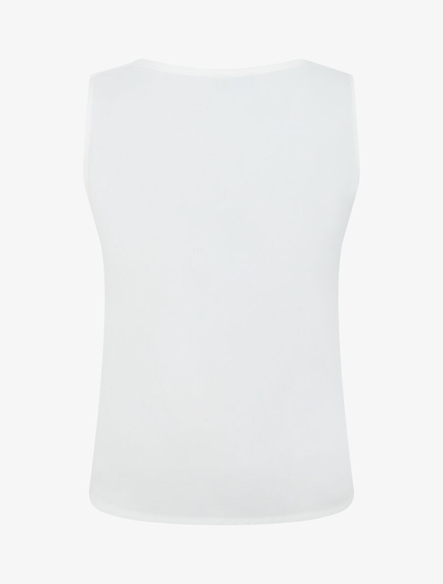 Top uni sans manches à broches amovibles - Blanc - 2
