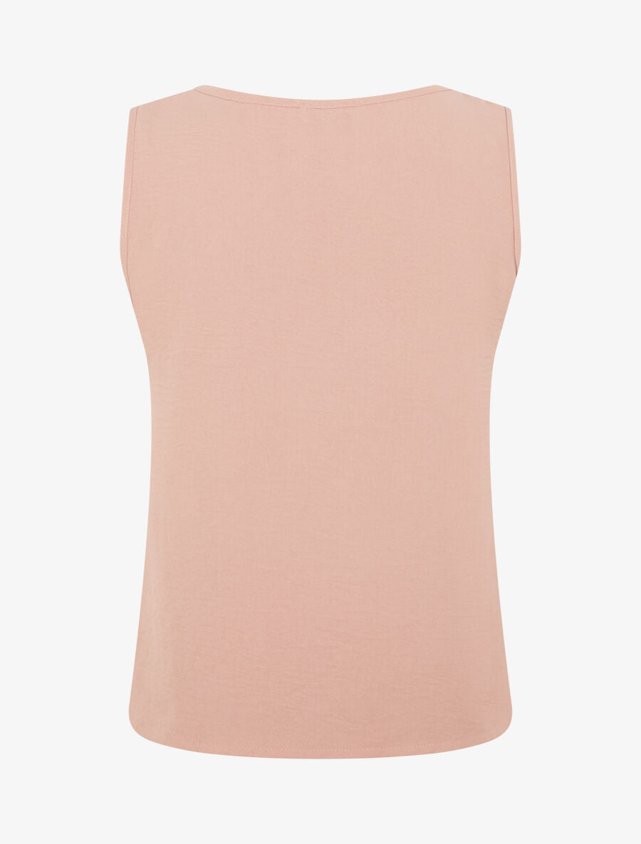 Top uni sans manches à broches amovibles - Vieux rose - 2