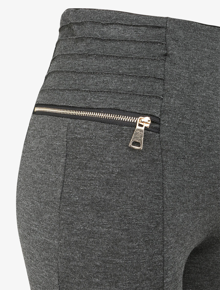 Legging skinny à zips contrastants - Gris foncé - 3