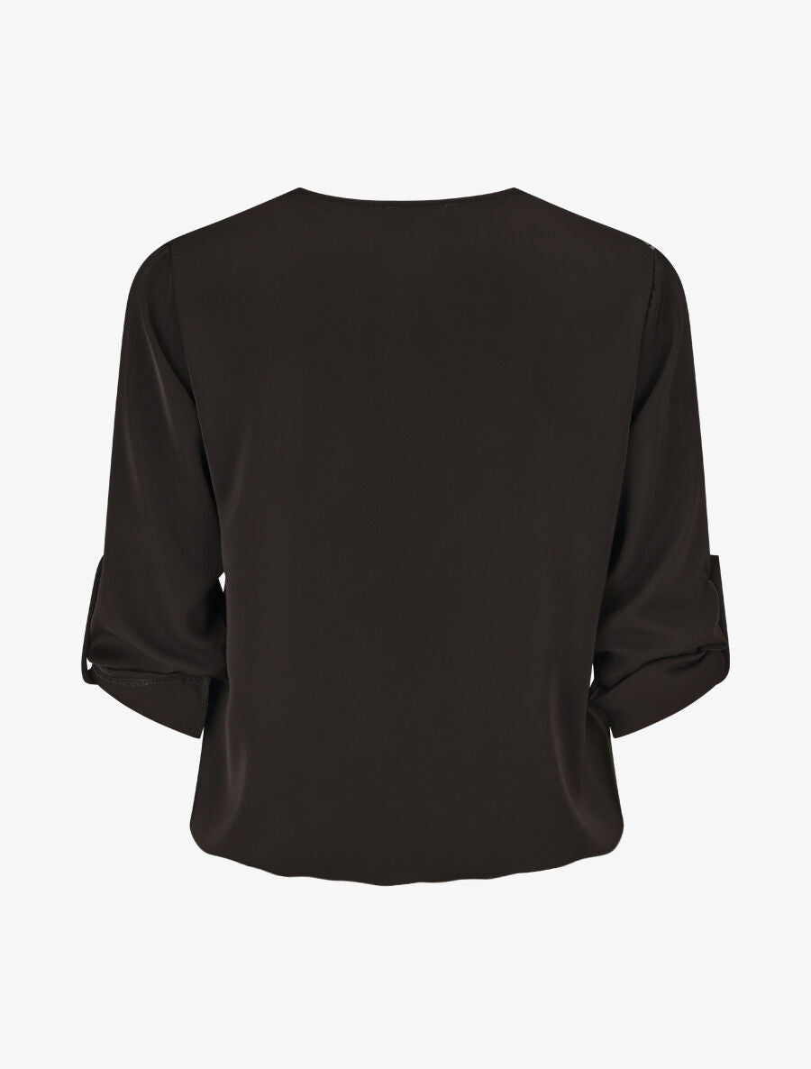 Blouse imprimé à manches retroussables - Kaki - 2