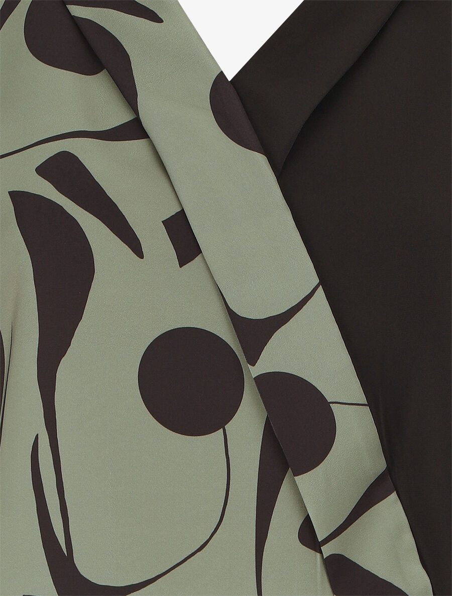 Blouse imprimé à manches retroussables - Kaki - 3