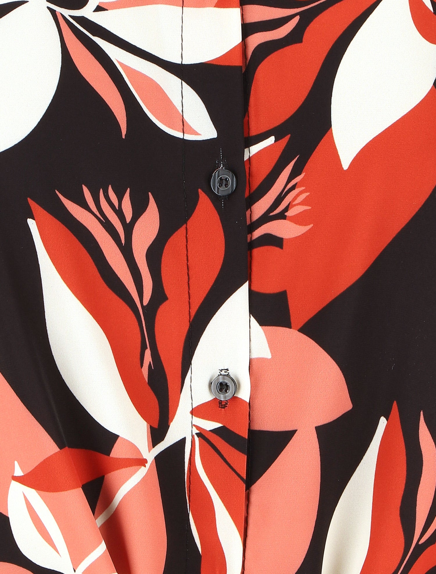 Chemise sans manches à noeud imprimé floral - Noir/rouille - 3